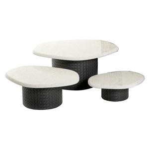 Support à gâteau de style classique en forme arrondie avec finition nacre et dessus en verre, lot de trois, pour la maison, l'hôtel et le restaurant - Product Image 5