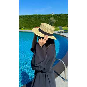 Sombrero de Paja Luminos Butik Beige Original Gondola para Estilo y Elegancia, Uso en la Playa y Diario HSR2107-beige2107 - Product Image 3