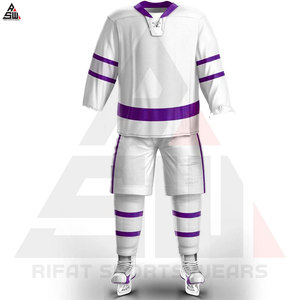 Ensembles d'uniformes de hockey sur glace unisexes de haute qualité, confortables, respirants, 100% polyester, sans couture, séchage rapide, service OEM, nom de l'équipe - Product Image 3