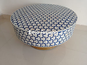 Table basse en bois massif, style moderne rond en noyer, luxe vintage pour salon, décoration intérieure avec rangement, sur mesure OEM - Product Image 2