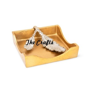 Boîte à serviettes en acier inoxydable et en bois avec porte-papier de soie de qualité supérieure pour accessoires de table - Product Image 3