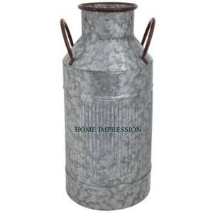 Boîte à lait en métal de taille personnalisée, dernier design, avec poignée au design antique, canne à lait de finition galvanisée rustique à vendre - Product Image 1