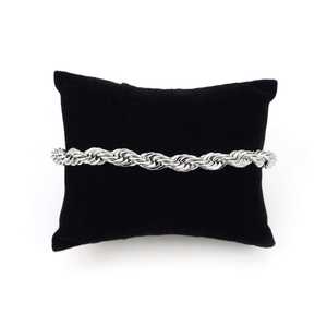 Pulsera de Cadena de Eslabones de 6 mm, Moderna, en Plata con Baño de Rodio, Unisex, para Uso Diario, Regalo - Product Image 5