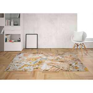 Alfombra con Estampado de Mármol Beige - Tonos Suaves, Fresca, Fácil de Limpiar, Decoración del Hogar, con Pelo Suave - Product Image 3