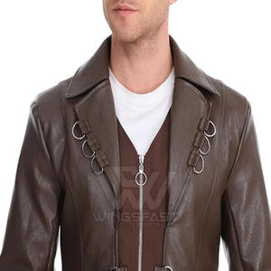 Abrigo largo de cuero de alta calidad para hombre nueva moda precio al por mayor mejor Material - Product Image 5