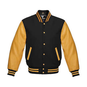 Veste universitaire de baseball Letterman de qualité supérieure pour l'école et le collège, manches brodées en cuir véritable, hiver vintage - Product Image 4