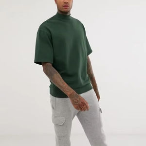 เสื้อยืดคอเต่าสีเขียววินเทจทรงโอเวอร์ไซส์ผ้าฝ้ายสำหรับผู้ชายแบบ OEM สั่งทำพิเศษ ไหล่ตก ทรงหลวม เหมาะสำหรับเสื้อผ้าลำลองแบบพิมพ์ลาย - Product Image 4