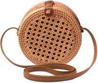 Lanterne artisanale en bambou naturel et rotin pour femme, idéale pour les voyages et les loisirs, en osier classique, paille et jacinthe d'eau, fabriquée au Vietnam - TUYET DUNG