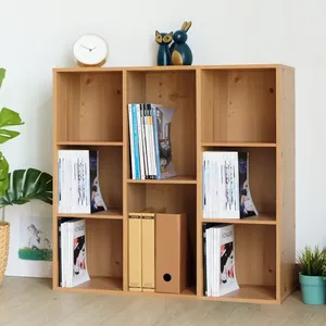 Classeurs de bureau en bois de stockage moderne de couleur simple de 8 cubes - Product Image 3