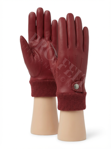 Guantes de Cuero para Invierno con Acabado Suave para Uso Diario al Aire Libre, con Puño Acanalado y Detalle de Botón, Cálidos y Cómodos para Montar - Product Image 6