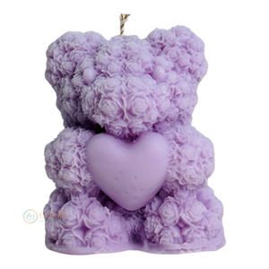 Bougie de cire de soja en forme d'ours en peluche rose faite à la main bougie de cire parfumée romantique pour les vacances pour la décoration de la Saint-Valentin de la douche de bébé - Product Image 2
