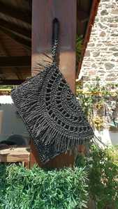 Handcrafted Women's Summer Beach Crochet Straw Clutch <b>White</b> Bohemian Tassels Raffia Paper <b>Handbag</b> - Product Image 2