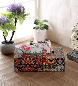 Caja de Pañuelos y Soporte de Madera Elegante Cuadrado con Estampado de Esmalte Ecológico para el Hogar, de Tradebyd - Product Image 6