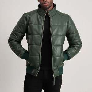 เสื้อแจ็คเก็ตหนังแกะปักลายสไตล์วินเทจ GLOBAL LEATHER พร้อมซิป (XL) สำหรับทุกเพศ ใส่ได้ในฤดูหนาว - Product Image 1