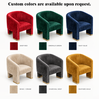 Chaise de salle à manger en velours luxueux avec dossier incurvé et rembourrage pour restaurant, hôtel, café, mobilier commercial
