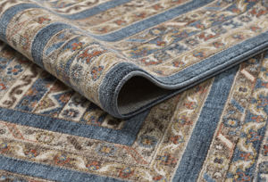 Alfombra turca de lujo, fabricada a máquina, color azul marino degradado, para sala de estar, del fabricante de Gaziantep. - Product Image 2