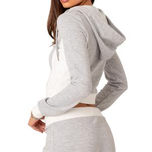 New Custom Logo High Quality Women Blank Full <b>Zip</b> <b>up</b> Drawstring Soft Fleece Oversized Lounge <b>Cropped</b> <b>Zip</b> Through <b>Hoodie</b> - Product Image 4