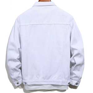 La mejor chaqueta vaquera para hombre, elegante, lavado de invierno, azul claro, venta al por mayor, Chaquetas vaqueras, ropa de calle de moda, chaqueta vaquera única de Hip Hop - Product Image 2