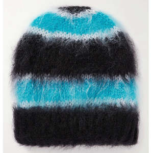 Bonnet en mohair tricoté pour homme, logo personnalisé OEM et ODM, bonnet de sport tricoté d'hiver, bonnet en mohair tricoté unisexe de créateur - Product Image 2