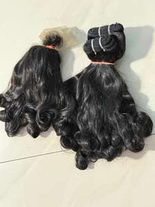 Extensions de cheveux humains bruts bouclés et rebondissants, 100% Remy indien, à cordon, double trame, machine, JAI DEVI INDUSTRIES, 100g, peuvent être permanentés - Product Image 6