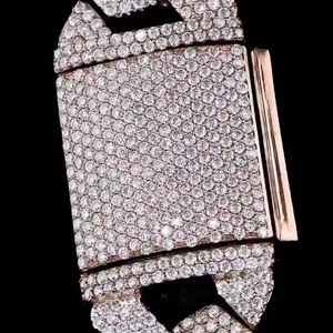 Mens 17mm dos filas Iced Moissanite Miami cadena de eslabones cubanos VVS1 diamantes 925 plata esterlina pesado Hip Hop fiesta collar - Product Image 5