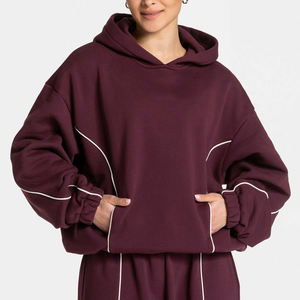 Sudadera con Capucha Extra Grande con Logotipo Personalizado al por Mayor, Conjunto Deportivo de Dos Piezas para Mujer, Ropa Deportiva Transpirable - Product Image 3