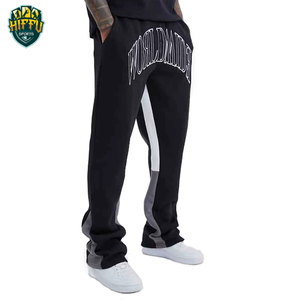 Nueva llegada French Terry Cargo pantalones de chándal de alta calidad 100% algodón Baggy Joggers pantalones apilados Flared Puff Casual Canvas - Product Image 1