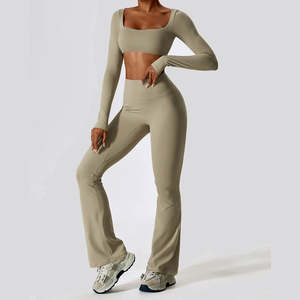 ชุดโยคะชุดออกกำลังกายของผู้หญิงชุดออกกำลังกายเอวยางยืด - Product Image 4