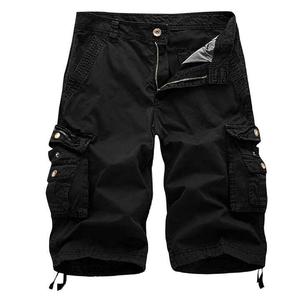 Short Cargo en toile de haute qualité pour hommes Été en plein air Style décontracté Taille élastique Coupe ample Poches pratiques Coutures solides - Product Image 4