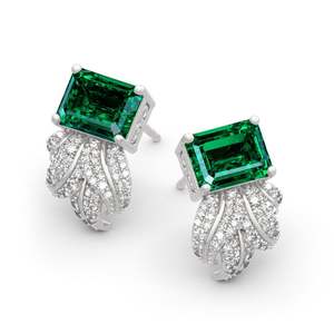 Boucles d'oreilles pendantes Jeulia plaquées or vintage avec perles d'améthyste et accents de diamants - Product Image 3