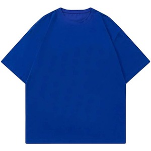Camiseta de Manga Corta para Hombre, Cuello Redondo, Color Azul, Corte Regular, Color Sólido, Informal, de Jersey, Algodón, Tejido Liso - Product Image 1
