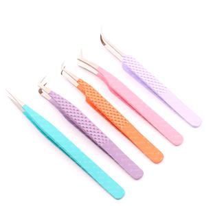 Pince à épiler d'extension de cils antistatique avec logo personnalisé Outils à cils en acier inoxydable avec pointe en fibre Accessoires en vrac - Product Image 4