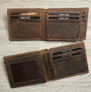 กระเป๋าสตางค์หนังแท้กันน้ำแบบพับสองตอนสำหรับผู้ชาย พร้อมฝาปิดตรงกลาง มีหลายสีและตัวเลือกการปรับแต่ง LW-0066 - Product Image 2