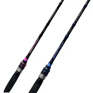 Hot Sale Customized Logo Carbon Fishing Rods High Strength Reel Seat 1.95 m Lightweight Handle Hard Casting Spinning Rods