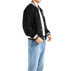 Chaqueta Universitaria Negra de Béisbol con Mangas de Lana Genuina, Modelo 2026, Superventas - Product Image 6