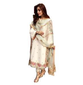 Nuevo Diseño de Salwar Kameez Pakistaní Formal, Tela de Mezcla de Seda, Bordado Elegante, Traje de Tres Piezas para Ocasiones Especiales, por Exportación - Product Image 1