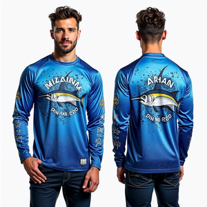 Obtenga una Camisa de Pesca Personalizada para Hombre de Manga Larga con Tela de Secado Rápido y Protección UV UPF 50 para Deportes Acuáticos al Aire Libre - Product Image 6