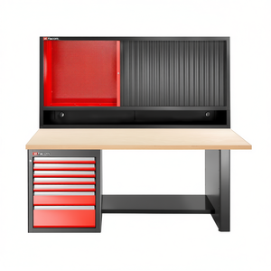 เฟาคอม โต๊ะทำงานเตี้ยพร้อมลิ้นชัก 7 ช่อง ตู้ติดผนัง ท็อปโต๊ะไม้ ตู้เก็บเครื่องมือ - Product Image 2