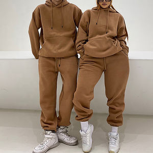 High Quality Unisex Wear 2 Piece Jogging Suits <b>Plain</b> <b>Tracksuit</b> Hoodie Men Sweatsuit Sets - Product Image 5