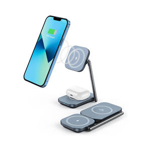 Station de charge double 2 en 1 pour iPhone, support de charge sans fil magnétique, 15, AirPods et montres intelligentes - Product Image 6