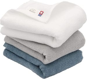 [Bán buôn sản phẩm] [tìm nhà phân phối] hiorie imabari khăn bông 100% shirring khăn tay 34*80cm 380gsm Mặt Màu Xanh - Product Image 2