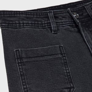 Pantalones acampanados de algodón 100% de alta calidad de fabricante profesional Pure Black Summer Streetstyle Trend transpirable Casual - Product Image 3