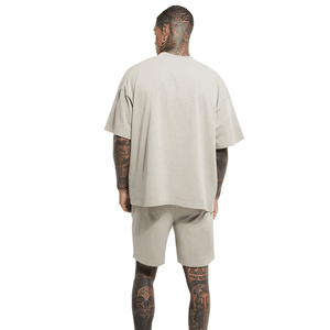 เสื้อยืดฮิปฮอปไหล่ผ้าคอตตอน100% รุ่น heavyweight ออกแบบได้เองโอเวอร์ไซส์ทรงหลวมพลัสไซส์สำหรับผู้ชายเสื้อยืดบุรุษแนวสตรีทแวร์ - Product Image 3