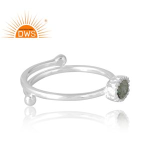 Anillo de piedras preciosas de cuarzo de fresa verde Natural de Plata de Ley 925, joyería personalizada para mujer, regalo para ella - Product Image 4