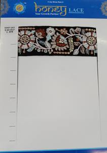 Impresionante encaje bordado floral colorido con detalles intrincados, ideal para ropa nupcial, accesorios de moda - Product Image 3