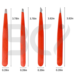 Kit de pinces à épiler de précision en acier inoxydable personnalisé, pointe inclinée pour l'épilation des poils du visage, des sourcils, des éclats et des poils incarnés - Product Image 2