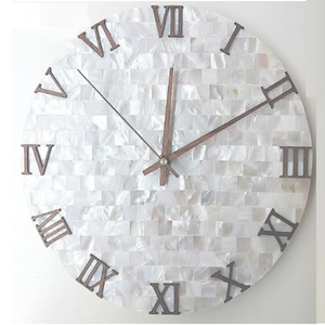 Reloj de pared decorativo de alta calidad para oficina en casa de forma cuadrada, reloj de pared de perlas, Color blanco, estilo italiano hecho a mano - Product Image 4