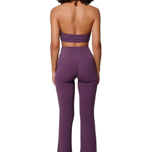 เทคนิคการพิมพ์แบบถ่ายโอนความร้อน ตัดเย็บอัตโนมัติ รับผลิตแบบ OEM ชุดโยคะ เสื้อชั้นในโยคะและกางเกงขาสั้นไร้ตะเข็บ ชุดออกกำลังกายโยคะ - Product Image 2