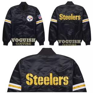 Chaqueta universitaria de satén de alta calidad para hombre, chaqueta universitaria de satén de estilo informal de Color personalizado para hombre - Product Image 5