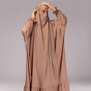 Vestido de oración musulmán tradicional de cubierta completa de una pieza para Jilbab con Hijab adjunto Accesorio cómodo y conveniente - Product Image 1